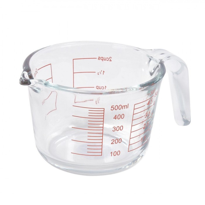 Cană Măsurătoare Sticlă, Capacitate 0.5L, Borosilicat, Transparentă, Potrivită Pentru Mașina De Spălat Vase și Cuptorul Cu Microunde