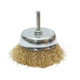 Perie sarma tip cupa 75 mm cu tija, pentru curatare metal, 4500 rpm