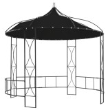 Pavilion, antracit, 300 x 290 cm, rotund GartenMobel Dekor, vidaXL