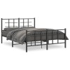 Gossi cadru pat metalic cu tablie de cap/picioare, negru, 135x190 cm