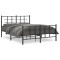 Gossi cadru pat metalic cu tablie de cap/picioare, negru, 135x190 cm