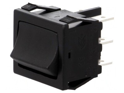 Comutator Rocker DP3T ON-OFF-ON 10A Negru foto