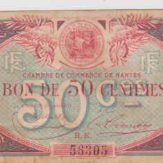 BON 50 CENTIMES 1924 FRANTA / UNC-FF RAR