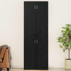 vidaXL Dulap de depozitare Stejar negru 80 x 41 x 225 cm Lemn compozit