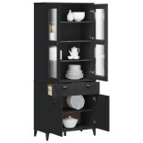 vidaXL Dulap &icirc;nalt &bdquo;VIKEN&rdquo;, negru, 80x40x190 cm, lemn masiv de pin 3207148