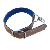 Cumpara ieftin Zgarda caine piele + sintetic, maro, nr. 1431, 4 cm x 70 cm