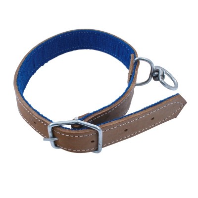 Zgarda caine piele + sintetic, maro, nr. 1431, 4 cm x 70 cm foto