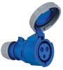 Priza industriala monofazica mobila pe cablu 3 poli 2P+E 32A 6h 230 V (50+60 Hz) albastra IP67