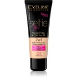 Cumpara ieftin Eveline Cosmetics Selfie Time make-up si corector 2 in 1 culoare 01 Porcelain 30 ml