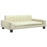 Canapea pentru copii, crem, 90x53x30 cm, piele ecologica