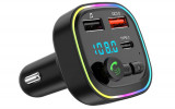 Modulator FM Auto Bluetooth, 2 USB 5V 3A, QC3.0 + Tip C - RESIGILAT