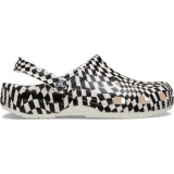 Saboti Crocs Classic Warped Checker Clog Alb - White/Black