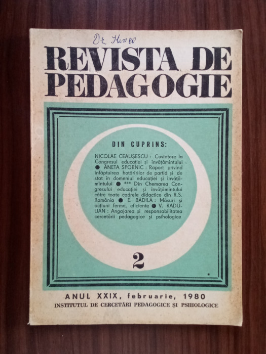 Revista de pedagogie Nr. 2/1980