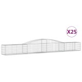 Cumpara ieftin Cosuri gabion arcuite 25 buc, 400x50x40/60 cm, fier galvanizat