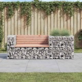 Cumpara ieftin Bancă de grădină &amp; coș gabion, lemn masiv Douglas