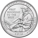 SUA - QUARTER CUMBERLAND GAP, KENTUCKY 2016 P - VF / SERIA PARCURI NAT., America de Nord