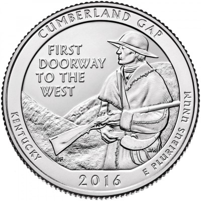 SUA - QUARTER CUMBERLAND GAP, KENTUCKY 2016 D - XF+ / SERIA PARCURI NAT. foto