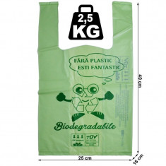 Pungi biodegradabile tip maieu, 25X40X16 cm, 2.5 kg, set 10 bucati foto