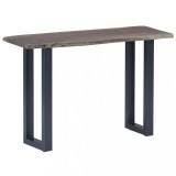 vidaXL Masă consolă, gri, 115x35x76 cm, lemn masiv de acacia și fier