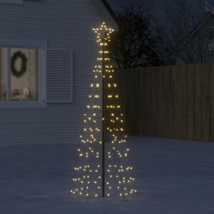 vidaXL Pom de Crăciun LED cu v&acirc;rfuri 220 LED-uri alb cald 180 cm 358100