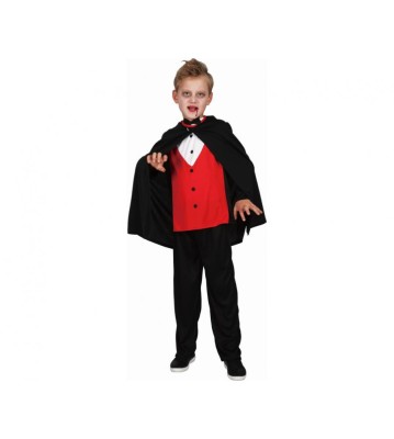 Costum carnaval Gotic Vampir pentru copii cu pelerina si bluza, 5 - 6 ani (110/120 cm) foto