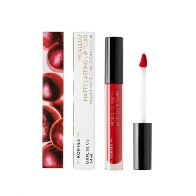 KORRES Morello Matte Lasting Lip Fluid 52 Poppy Red 3.4ml foto