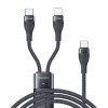 Cablu de Date Type-C la Type-C, Lightning - Yesido (CA87) - Black