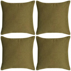 Huse De Pernă Cu Aspect De In 50 x 50 cm Verde 4 Buc 131565