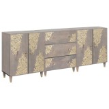 Set dulap baie 3 buc. 180 x 33 x 75 cm Lemn de mango solid