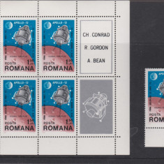 ROMANIA 1969 COSMOS V - APOLLO12-serie 1 val. + Bloc 4 val LP.715,715 a MNH**