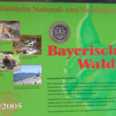 GERMANIA - FDC + MONEDA PROOF - 10 EURO 2005 D, PARCUL NATIONAL PADURILE BAVARIA