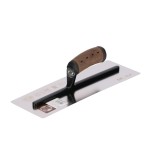 Gletiera inox, lama curbata, finisare benzi gips carton, Premium Silver, Medium Flex, 30.5x12 cm x 0.4 mm, maner piele Alcantara, Olejnik