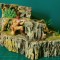 Vigneta diorama Vestul Salbatic figurina cowboy cu caciula raton Britains intr-un relief st&acirc;ncos canion Arizona 100 % home made unicat scara 1/32
