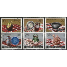 Romania 1973 - Ceramică rom&acirc;nească, serie stampilata