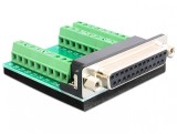Adaptor D-Sub 25 pini M la bloc terminal 27 pini, Delock 65317