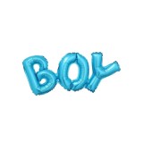 Set Baloane din Folie Metalizată, Model Scris Boy, 38x95 cm, Tematica Baby Shower, Baloane Party, Ambalaj Individual, Pai Inclus
