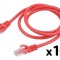 Cabluri patch U/UTP 6 litat CCA PVC roșu 1m 26AWG, set 10 bucăți