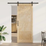 Ușă Glisantă cu Set de Componente 93x232 cm Lemn Solid de Pin