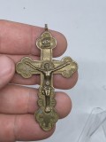 Crucifix vechi din bronz, rusesc. Cruciulita veche de bronz
