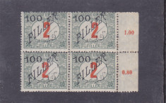 ROMANIA 1919, OCUPATIA SARBEASCA IN TIMISOARA 2 filer/100 filer supratipar,MNH. foto