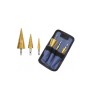 Set 3 burghie conice in trepte din otel, 4-32 mm