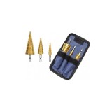 Set 3 burghie conice in trepte din otel, 4-32 mm