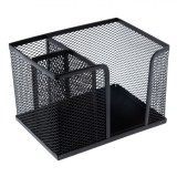 Suport Notițe Metal, Negru, 14.5x10x10cm, 2 Compartimente