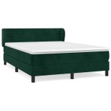 Cumpara ieftin Pat box spring cu saltea, verde inchis, 140x200 cm, catifea