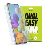 Folie Protectie Ecran Ringke Dual Easy pentru Samsung Galaxy A21s, Plastic, Full Face, Set 2 Bucati DWSG0012