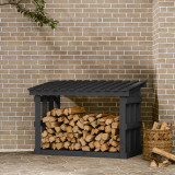 VidaXL Rastel pentru lemne de foc, gri, 108x64,5x77 cm, lemn masiv pin