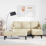 vidaXL Set de canapea 2 pcs Crem 173 x 131 x 67 cm țesătură