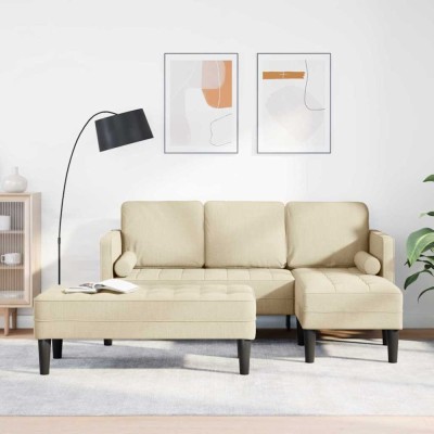 Set de canapea 2 pcs Crem 173 x 131 x 67 cm țesătură foto