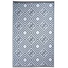 Covor Exterior Esschert Design OC12, 120x186cm, Polipropilena, Model Grafic, Negru/Alb, Reversibil
