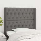 Gossi tablie de pat cu aripioare gri inchis 103x16x118/128 cm textil